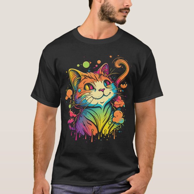 Spelande tecknad kitten t shirt (Framsida)
