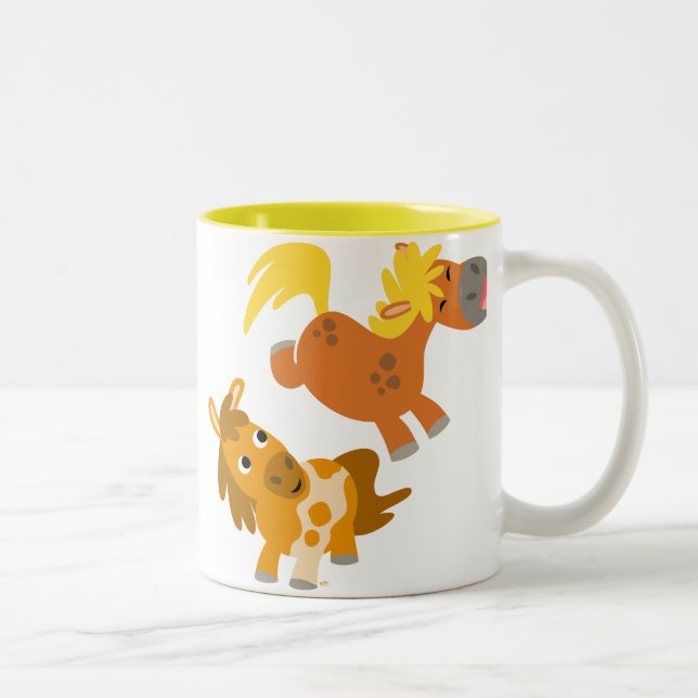 Spelande Tecknad Ponies Mugg (Höger)