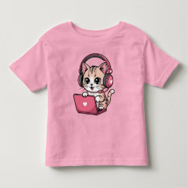Spelande tjej katt spelande söt t shirt