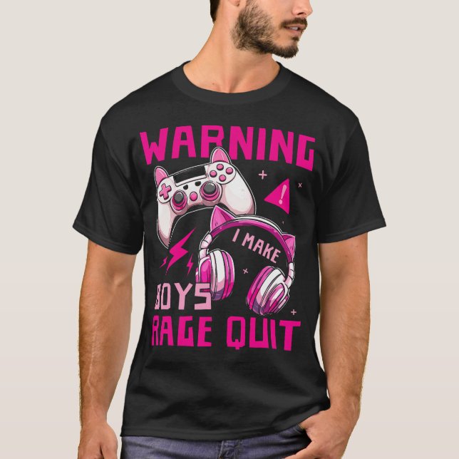Spelande tjej Spelande videospel Strömmande Stream T Shirt (Framsida)