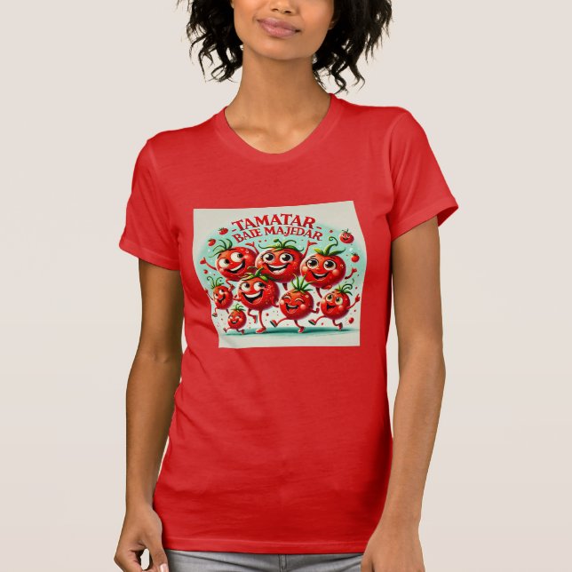 Spelande Tomato Roligt T-Shirt - Vibrant och Cheer (Framsida)