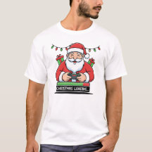 Spelande tomte som laddar jultröja och tee