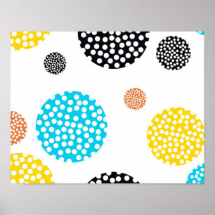 Spelande, trendig, coola, roligt, moderna prickade poster