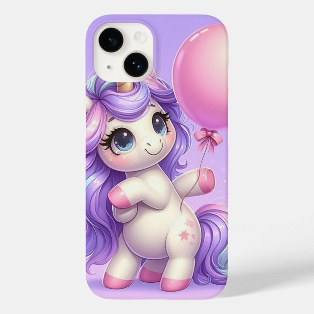 Spelande Unicorn Holding-ballonger (Baksida)