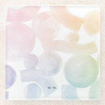 Spelande vattenfärgsfärg Mönster Underlägg med Ini