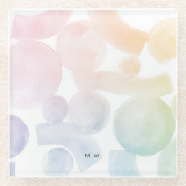 Spelande vattenfärgsfärg Mönster Underlägg med Ini