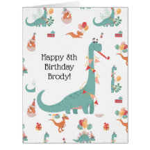"Spelande Velociraptor Birthday Card