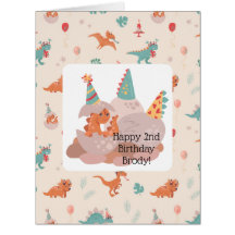 "Spelande Velociraptor Birthday Card