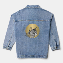 Spelande vimisk katt Denim Jacka