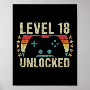Spelande Vintage 18:e födelsedagsgåva 18 år gammal Poster