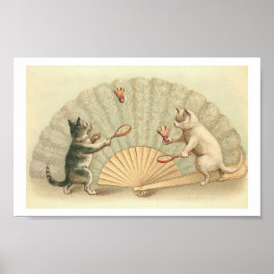 Spelande Vintage Kattunge Poster