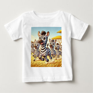 Spelande Zebröder i Savanna - Tecknad T-Shirt