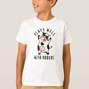 Spelar bra med Udders-unge Pun T Shirt