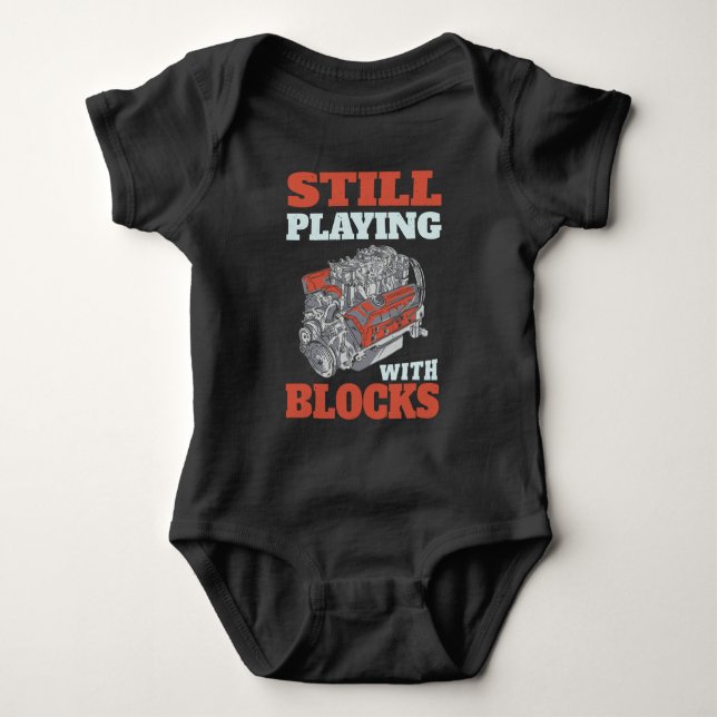 Spelar fortfarande med block Mekanik T Shirt (Framsida)