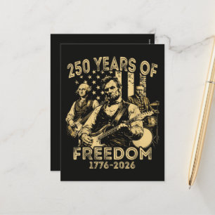Spelar gitarr 4 juli 250-årsjubileum helg vykort