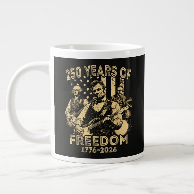Spelar gitarr 4 juli 250-årsjubileum jumbo mugg (Vänster)