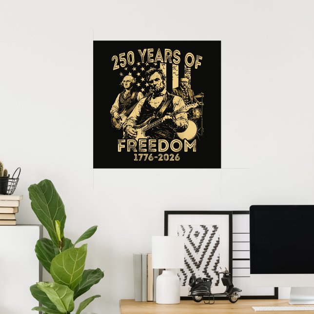 Spelar gitarr 4 juli 250-årsjubileum poster (Hemmakontoret)