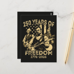 Spelar gitarr 4 juli 250-årsjubileum vykort