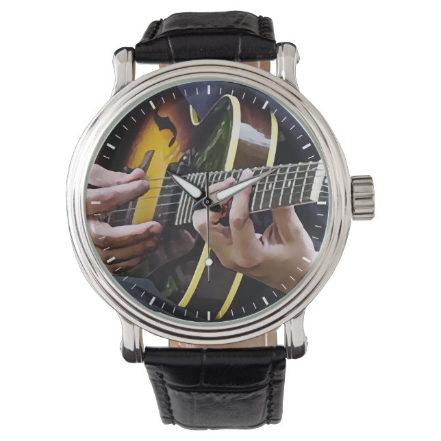 Spelar gitarr armbandsur (Framsida)