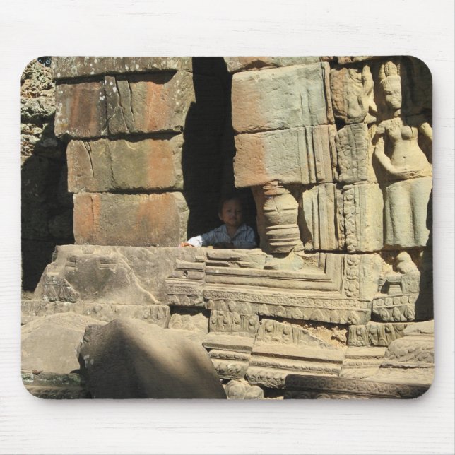 Spelar i ruinerna.. Ta Prohm, Kambodja Musmatta (Framsidan)