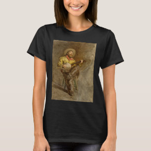 Spelar in spansk cowboy med banjo som spelar trail t shirt