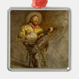 Spelar in Spansk Cowboy med banjo-spelande Trailså Julgransprydnad Metall