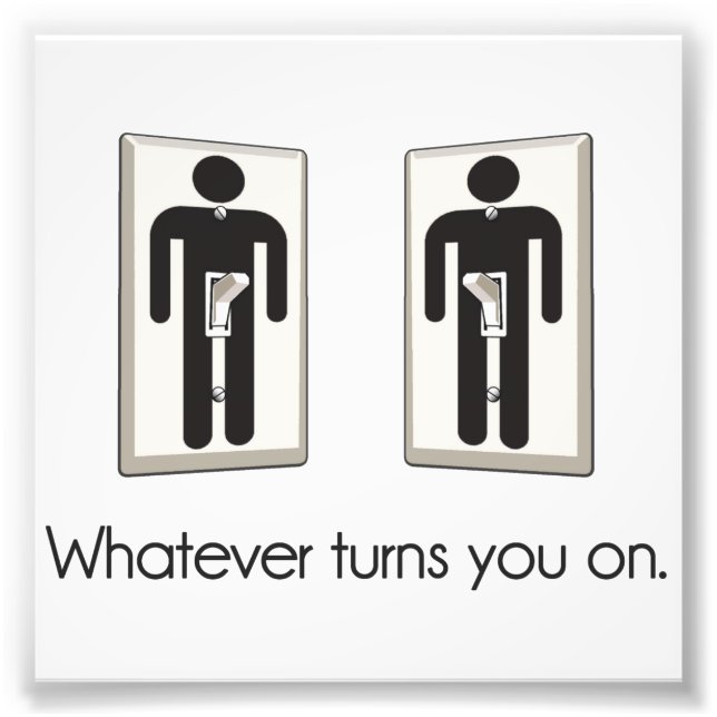 Spelar ingen roll aktiverar Gay Male Light Switch Fototryck (Framsidan)
