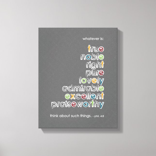 Spelar ingen roll är: Phil 4:8 Canvastryck (Framsida)