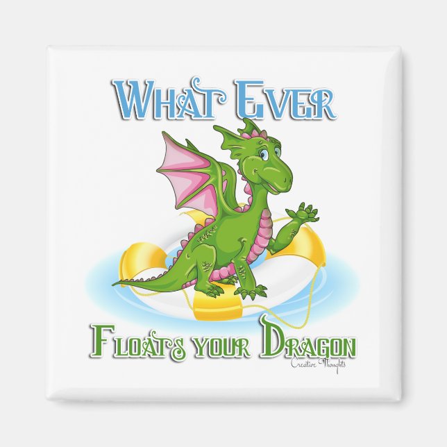 Spelar ingen roll Flyt Dragon Cute Magnet (Framsidan)
