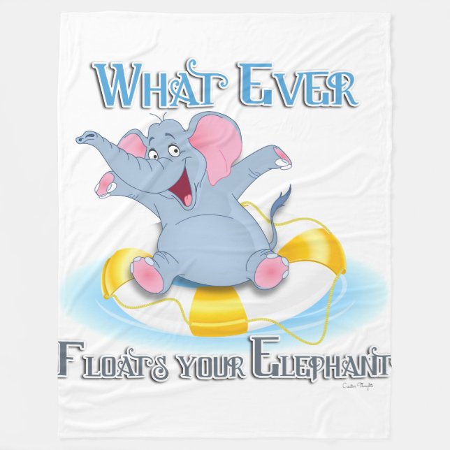 Spelar ingen roll Flyter din elefant Fleecefilt (Framsidan)