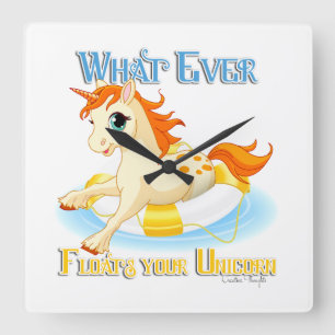 Spelar ingen roll Flyter din enhörning Fyrkantig Klocka
