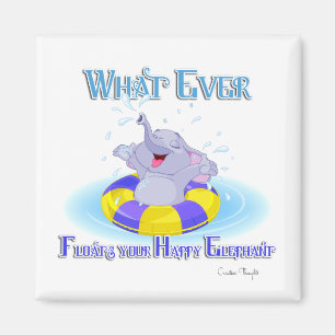 Spelar ingen roll Flyter din Lycklig elefant Magnet