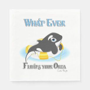 Spelar ingen roll Flyter din Orca Whale Pappersservett