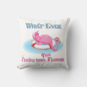 Spelar ingen roll Flyter din Rosa Flamingo Kudde
