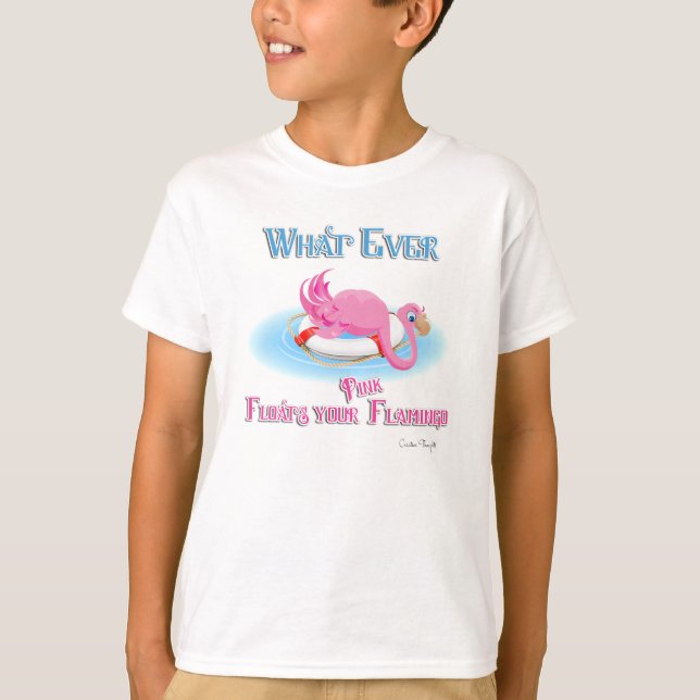 Spelar ingen roll Flyter din Rosa Flamingo T-shirt (Framsida)