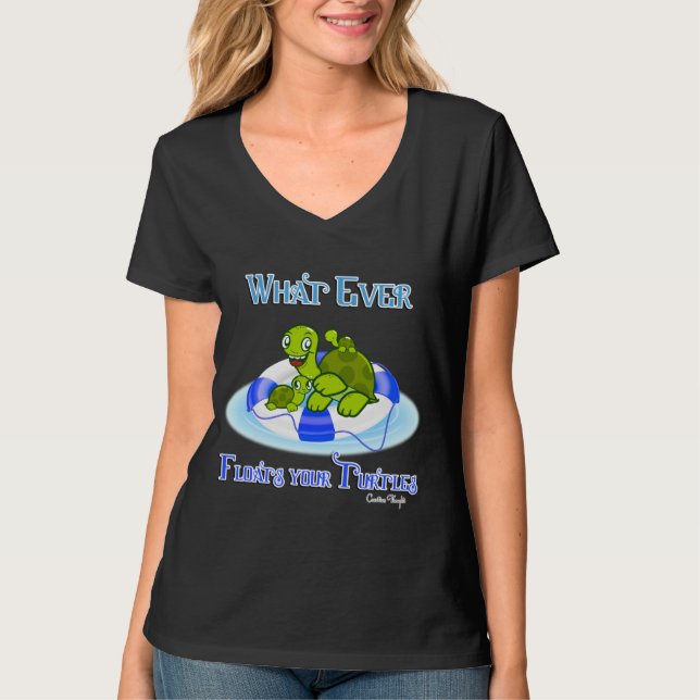 Spelar ingen roll Flyter dina sköldpaddor 3 T-shirt (Framsida)
