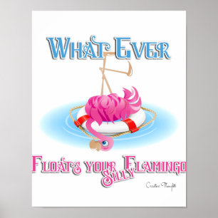 Spelar ingen roll Flyter Fåniget Flamingo Poster