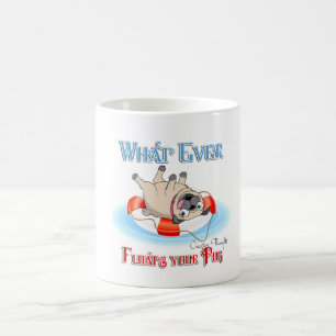 Spelar ingen roll Flyter Pug Kaffemugg