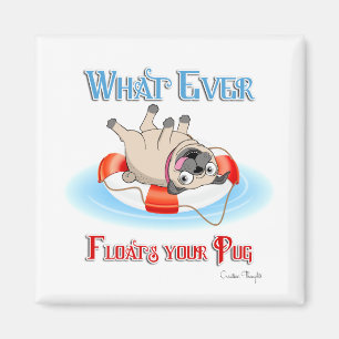 Spelar ingen roll Flyter Pug Magnet