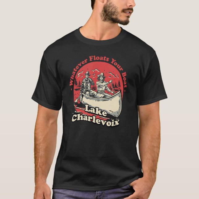 Spelar ingen roll Flyter Sjö Charlevoix Ord T Shirt (Framsida)