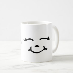 Spelar ingen roll händer, behålla leende. kaffemugg