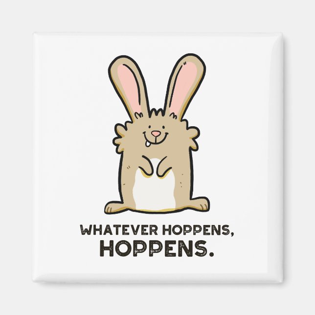 Spelar ingen roll hoppens, Hoppens Rabbit Pun Magn Magnet (Framsidan)