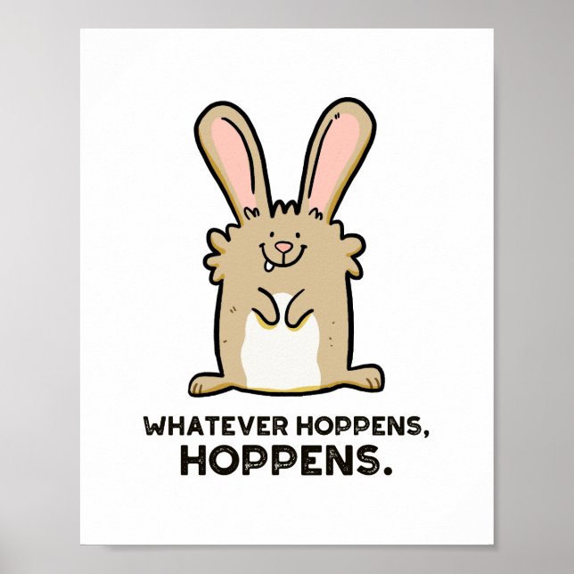 Spelar ingen roll hoppens, Hoppens Rabbit Pun Post Poster (Framsidan)