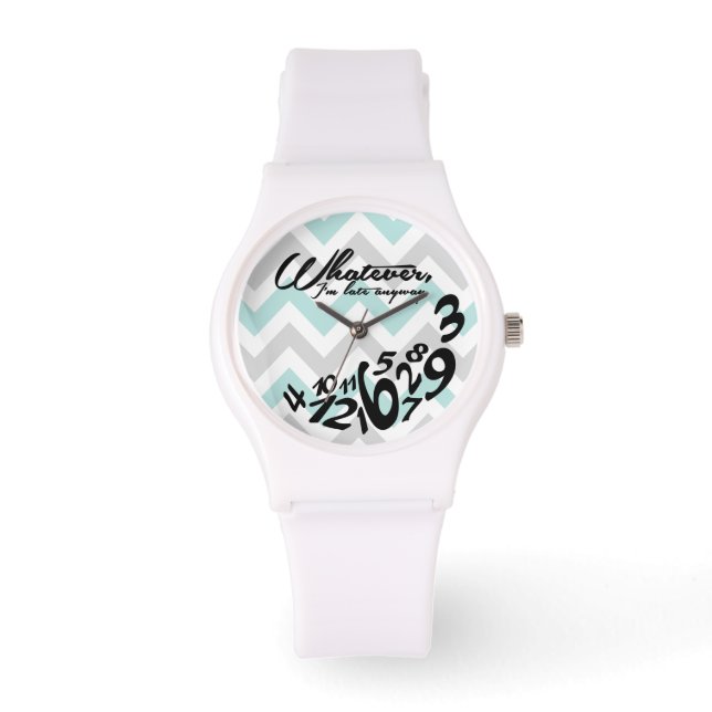 spelar ingen roll, jag är sen ändå - blått och grå armbandsur (Framsida)