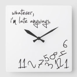 Spelar ingen roll, jag är sen ändå fyrkantig klocka