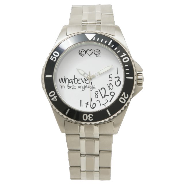 spelar ingen roll, jag är sen hur som helst armbandsur (Framsida)