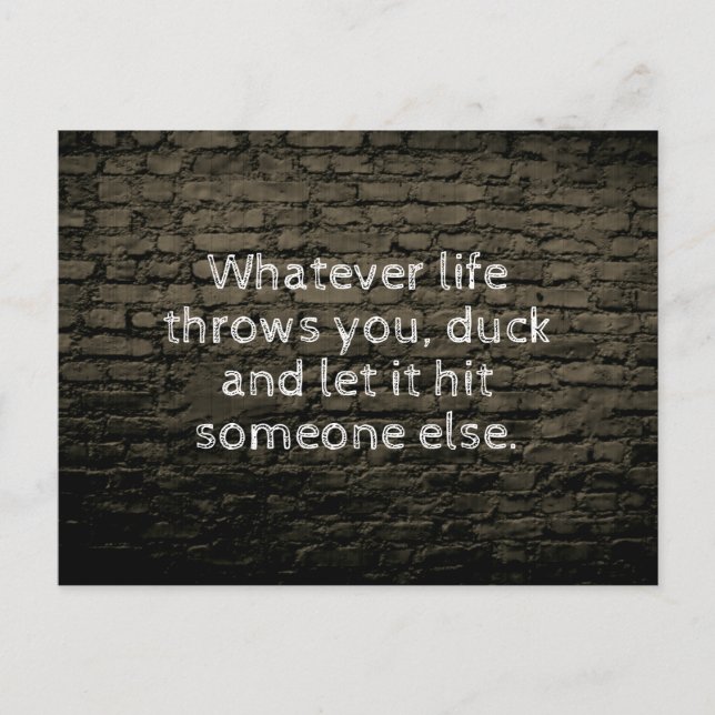 Spelar ingen roll liv kastar ditt skämt vykort (Framsida)