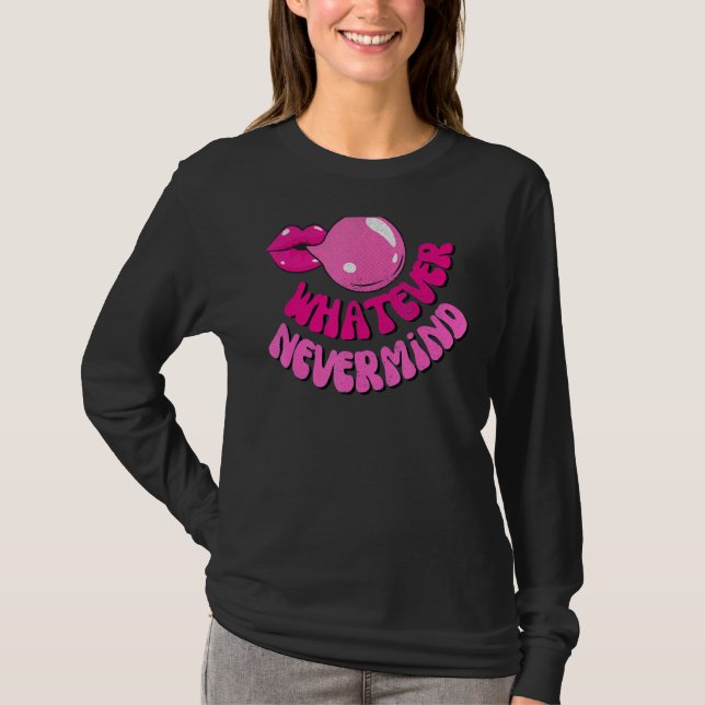 Spelar ingen roll Now2k Rosa Bubblegum Läppar Retr T Shirt (Framsida)