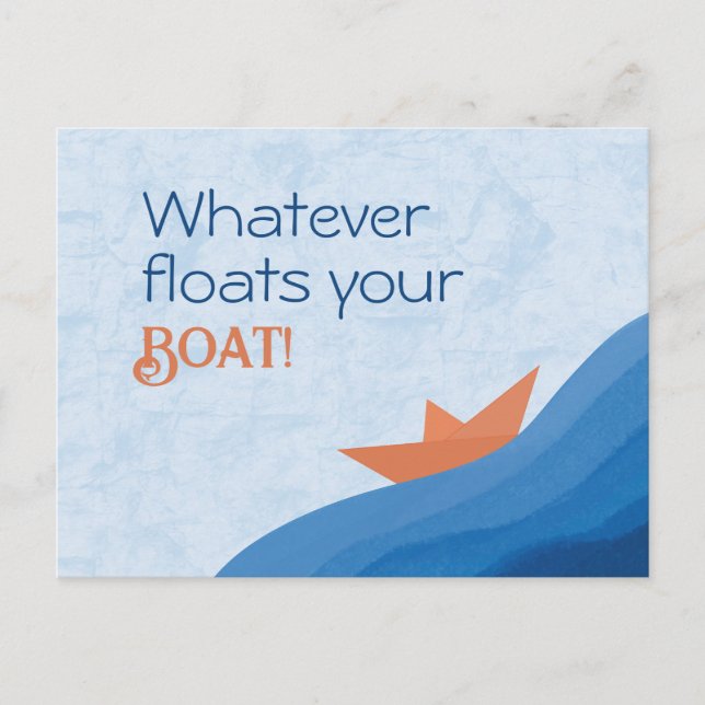 Spelar ingen roll vykort flyter din båt (Framsida)