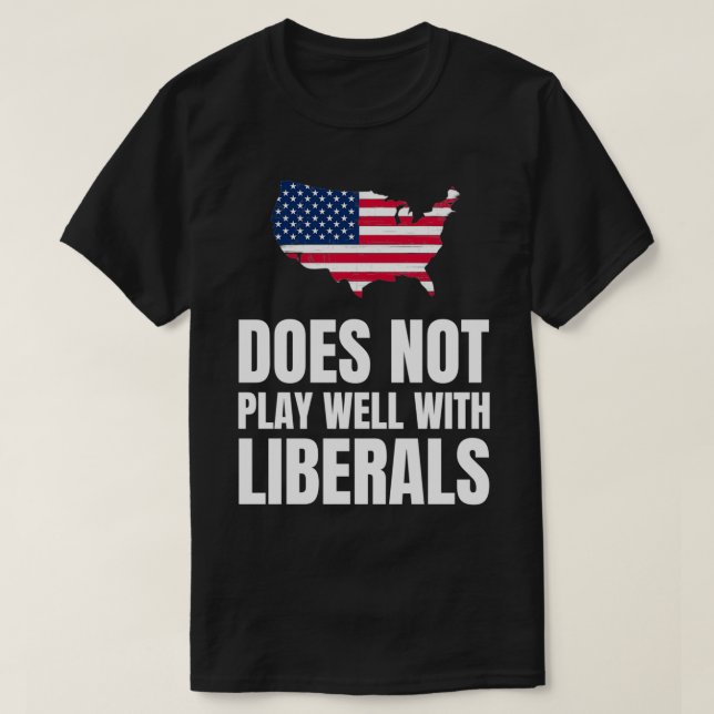 Spelar inte bra med liberaler t shirt (Design framsida)